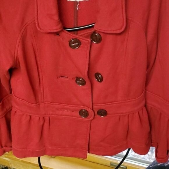 Allihop Vintage Gathered Waist Flared Accented Button Long Sleeve Sz. S Jacket - Picture 6 of 13